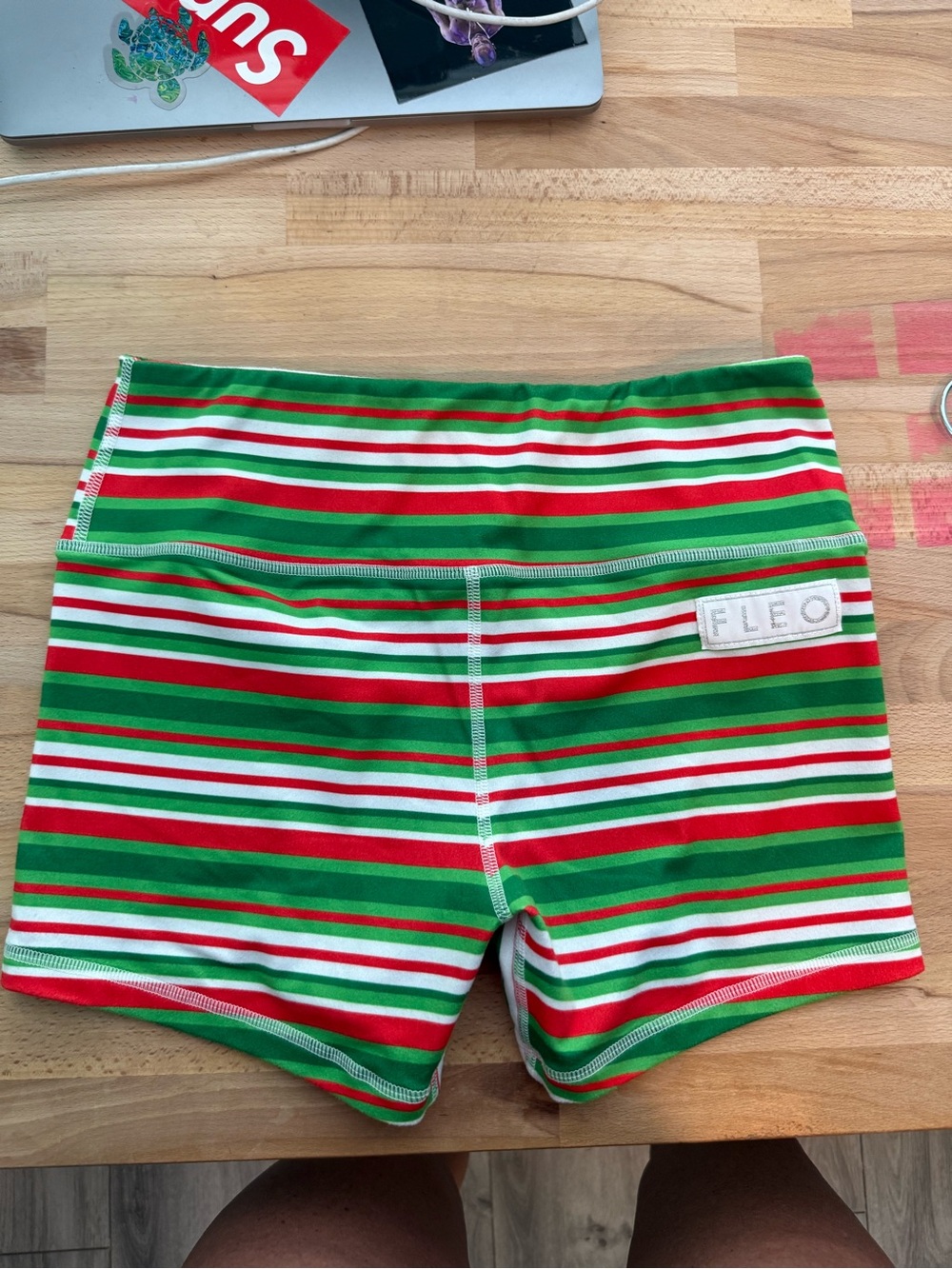 FLEO Christmas Stripe Shorts – Medium